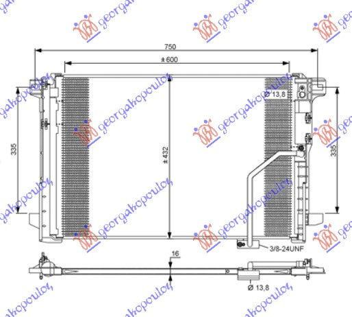 Radiator Ac/ Benz-Dsl (61x42x1 6) - Mercedes C Class (W204) 2007 , 2045000254