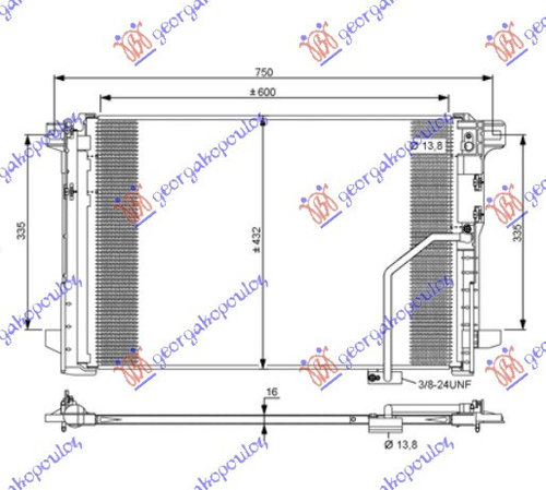 Radiator Ac/ Benz-Dsl (61x42x1 6) - Mercedes C Class (W204) 2007 , 2045000254