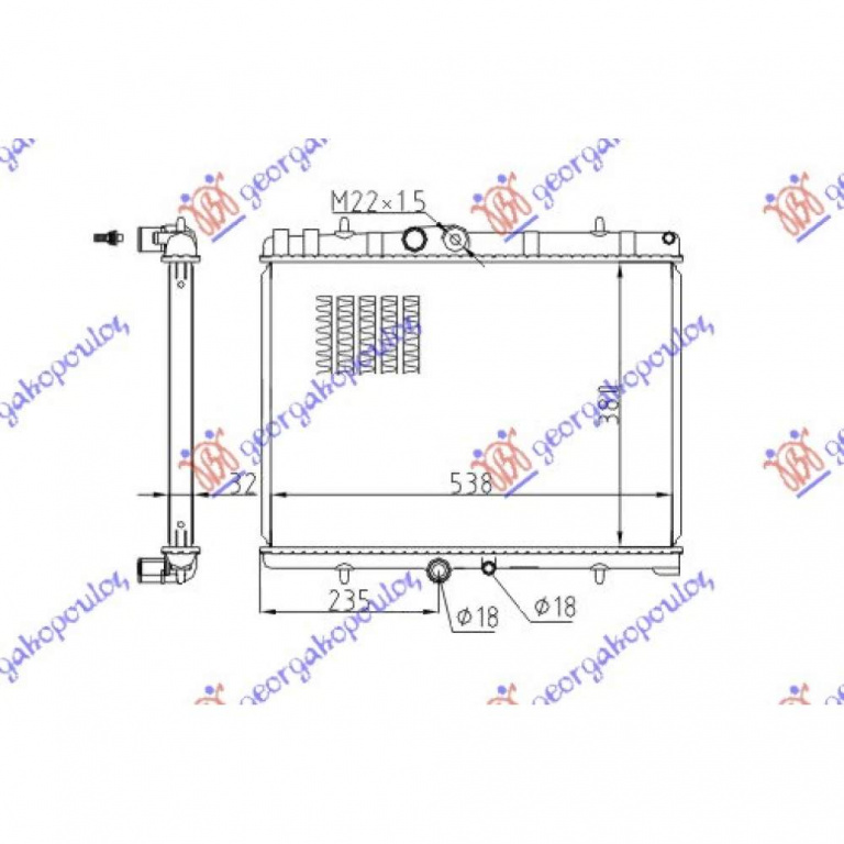 Radiator Ac/ Benzina/Diesel (53 5x36x1 2) - Ds Ds4/Ds4 Crossback 2015 , 6455gh