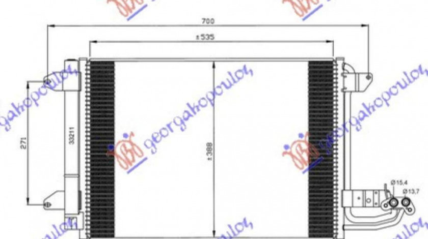 Radiator Ac/ Benzina - Diesel (550x390x16) - Vw Caddy 2015 , 1k0820411f