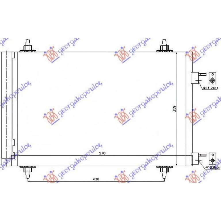 Radiator Ac/ Bz/Ds (53 5x36 1) - Peugeot 308 2008 , 6455.Cy