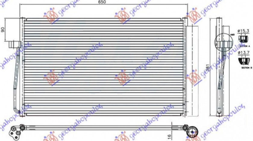 Radiator Ac/ Diesel (60 8x38 2x1 6) - Bmw Series 7 (E65/66) 2002 , 64508381362