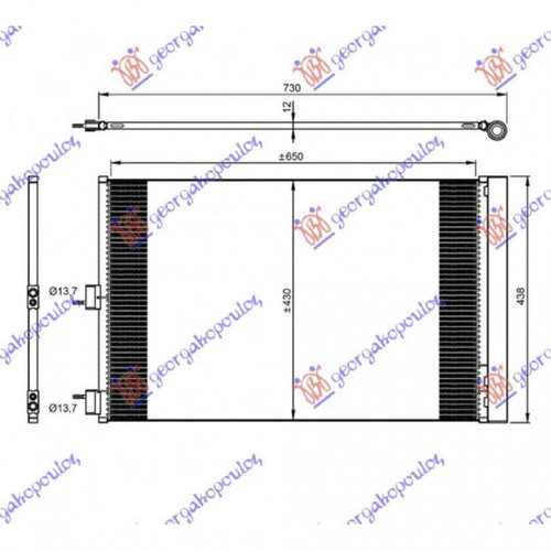 Radiator Ac/ -Diesel (61x45 8) - Mercedes B Class (W246) 2014 , A2465000454