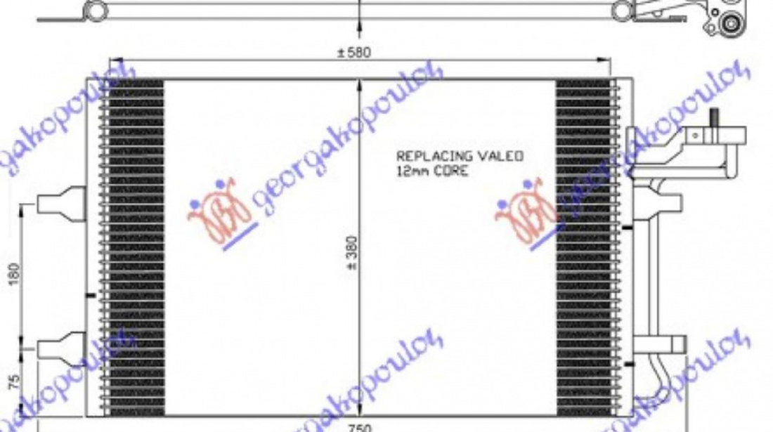 Radiator Ac/ /Diesel (63x38) In/Out 14 4mm - Volvo C30 2007 , 30755665