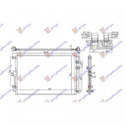 Radiator Ac/ Model Benzina (550x400x12) - Kia Soul 2016 , 97606b2010