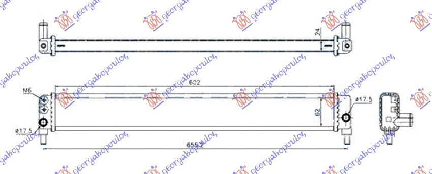 Radiator Apa 1 8 (600x62x24) - Toyota Prius 2009 , G901047030