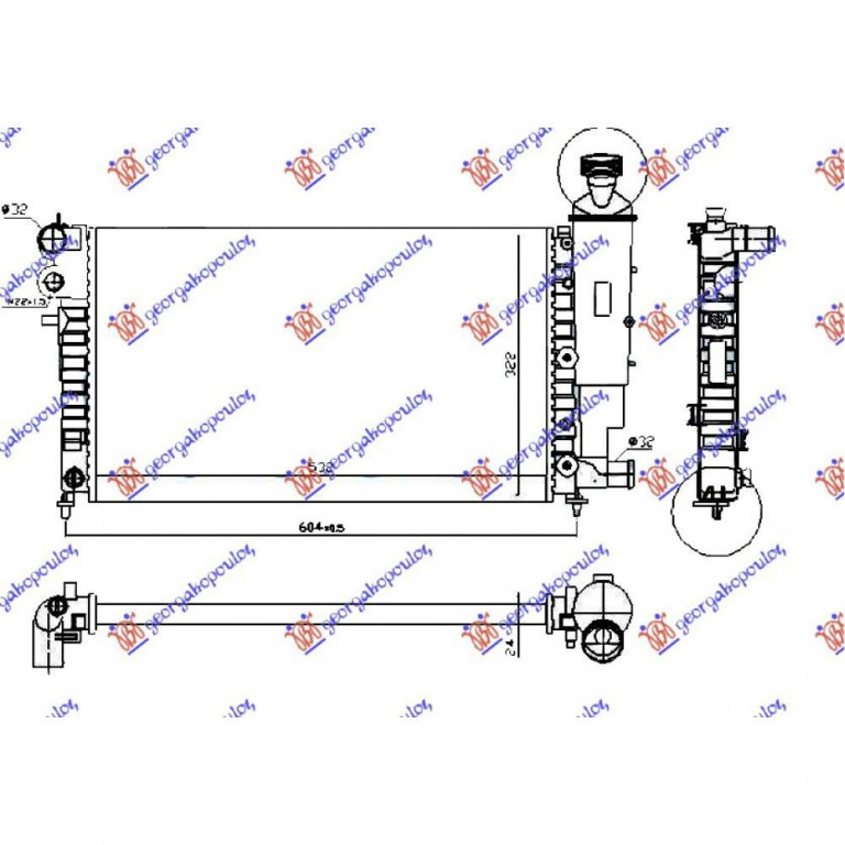 Radiator Apa - Citroen Saxo1996 1997 , 133001