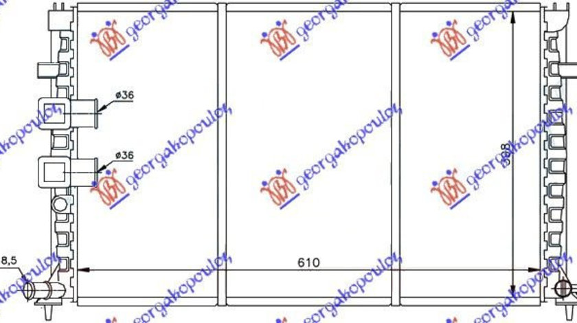 Radiator Apa - Citroen Xantia 93 1994 , 133028