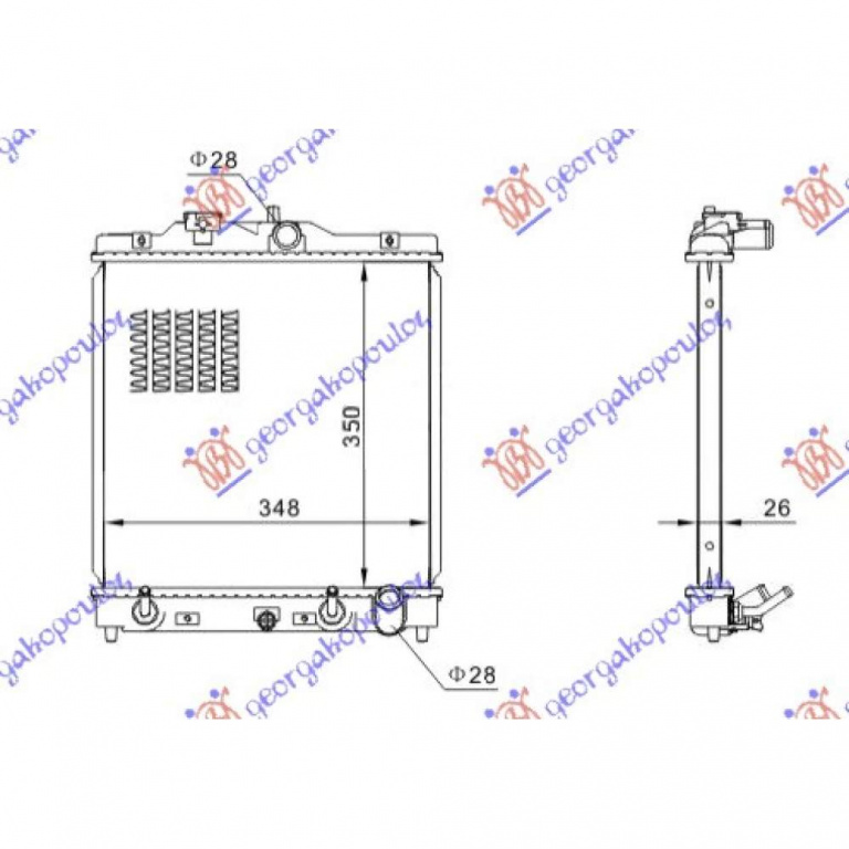 Radiator Apa - Honda Civic H/B1996 1997 , 19010-P28-G51