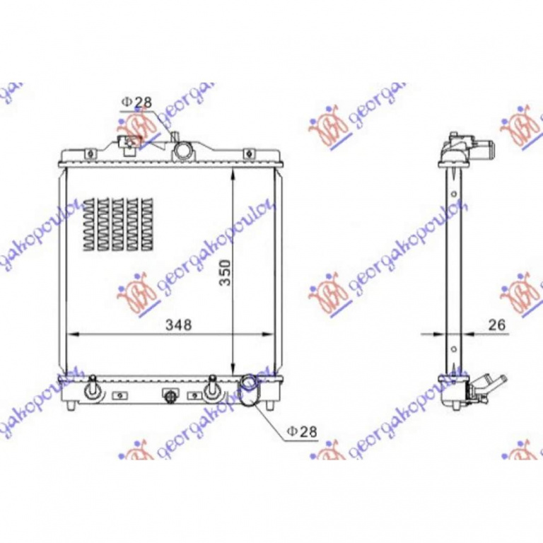 Radiator Apa - Honda Civic L/B 1996 , 19010p2j9012m