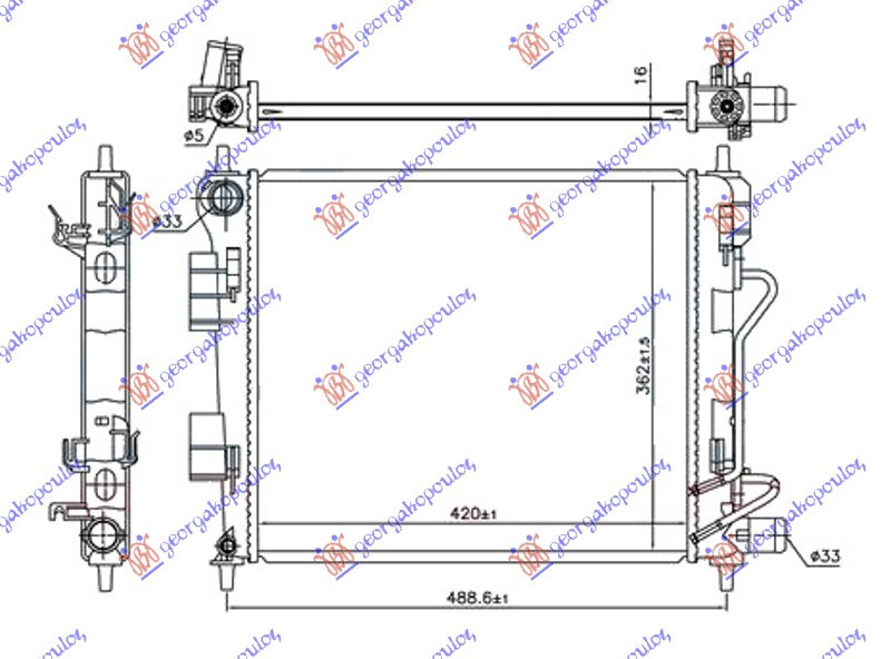 Radiator Apa - Hyundai I10 2013 , 25310-B9050