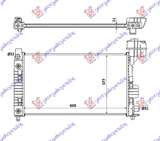 Radiator Apa - Mercedes A Class (W168) 1998 , 1685000602