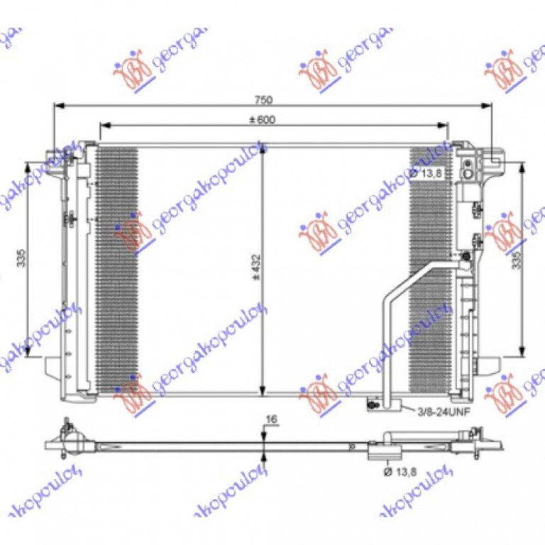 Radiator Apa - Mercedes C Class (W204)2011 2012 , 2045001203