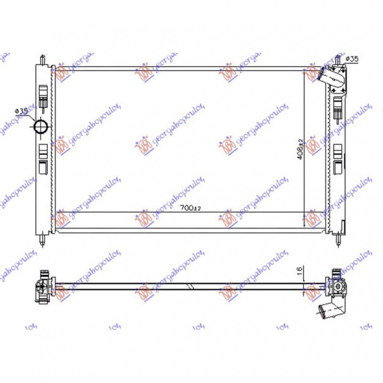 Radiator Apa - Mitsubishi Lancer Sportback 2008 , Mn156092