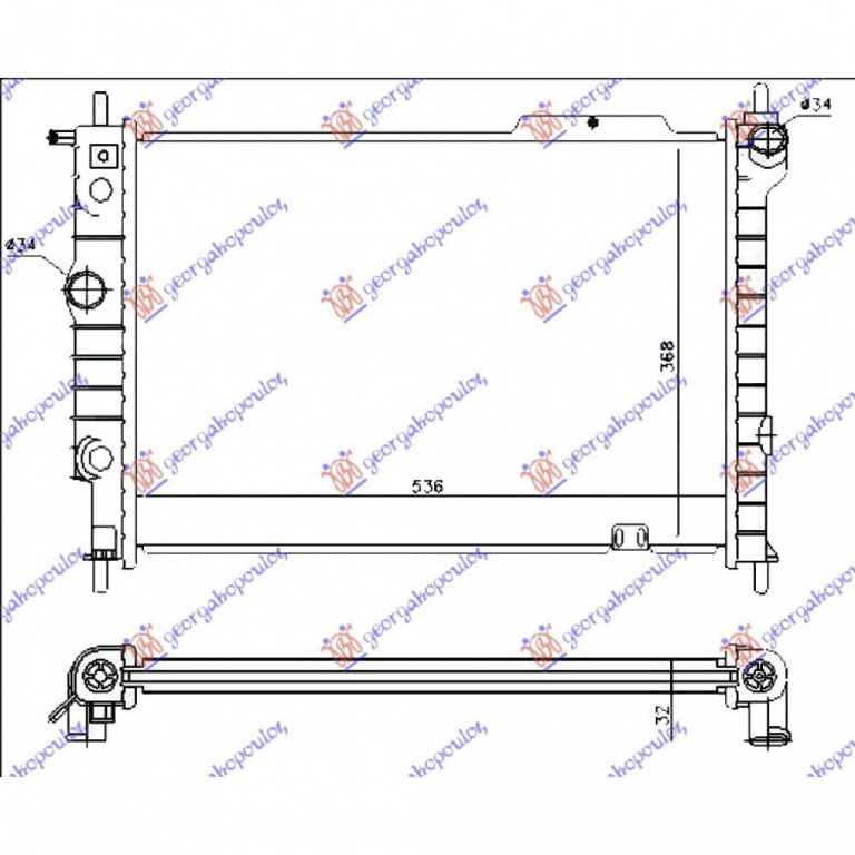 Radiator Apa - Opel Astra F 1995 , 1300113