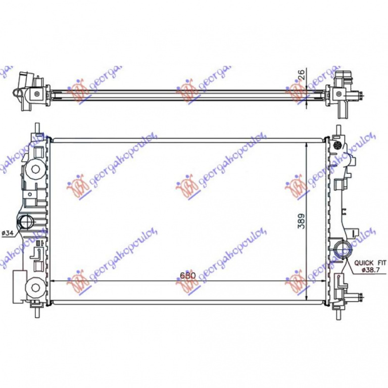 Radiator Apa - Opel Astra J 4usi 2013 , 1300298