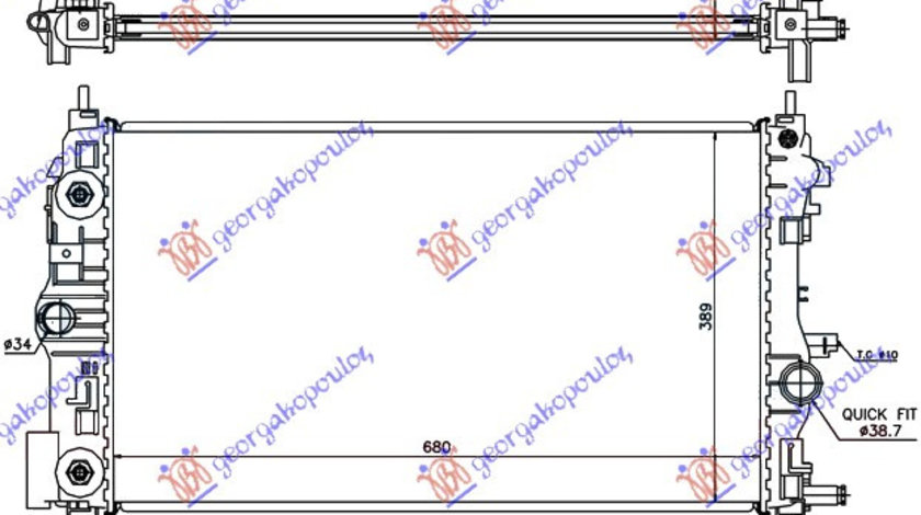 Radiator Apa - Opel Astra J 5 Usi/S.W. 2010 , 1300306