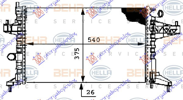 Radiator Apa - Opel Corsa C2000 2001 , 24445162