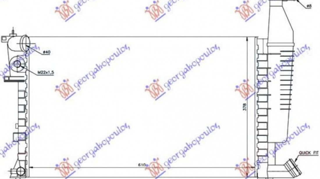 Radiator Apa - Peugeot Partner 1996 , 133041