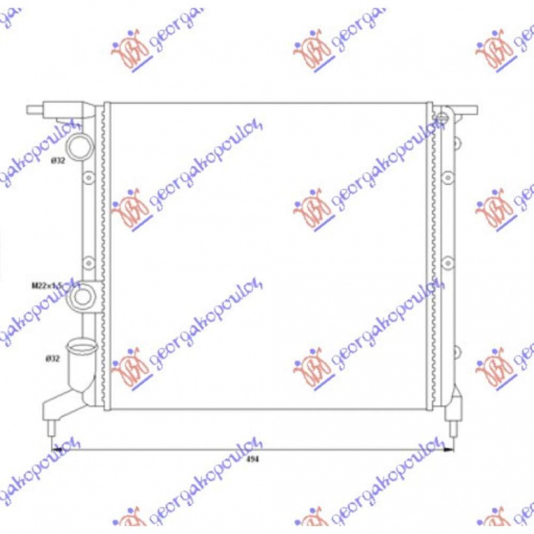 Radiator Apa - Renault 19 1992 , 7701034770