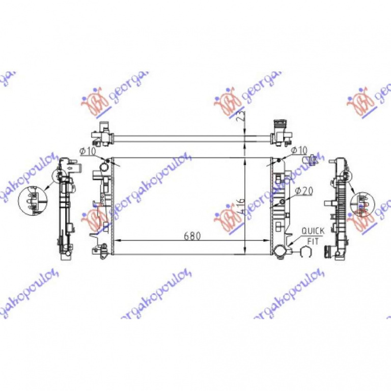 Radiator Apa - Vw Bora 1998 , 1j0121253h