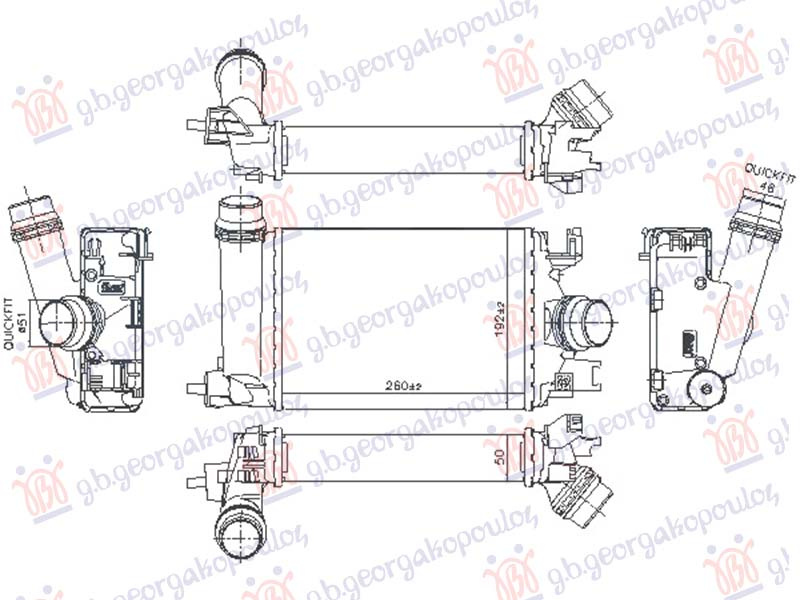 Radiator intercooler Dacia Sandero 3 Stepway 1.0 TCe 2021-2025 NOU 144968819R (260x187)