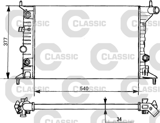 Radiator, racire motor (231393 VALEO) OPEL,VAUXHALL