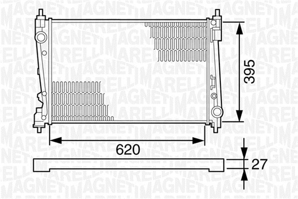 Radiator, racire motor (350213124800 MAGNETI MARELLI) ABARTH,ALFA ROMEO,CHRYSLER,FIAT,LANCIA,OPEL,VAUXHALL