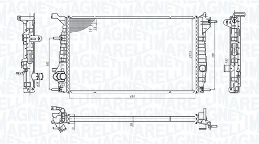 Radiator, racire motor (350213200600 MAGNETI MARELLI) RENAULT