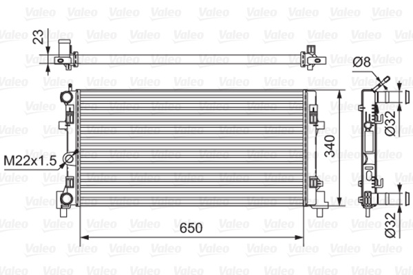 Radiator, racire motor (701522 VALEO) AUDI,SEAT,SKODA,VW