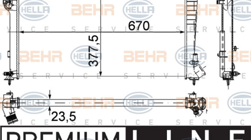 Radiator, racire motor (8MK376715521 HELLA) Citroen,PEUGEOT