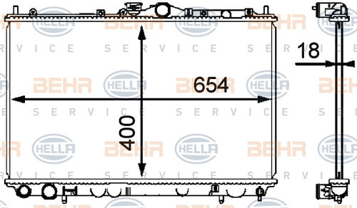 Radiator, racire motor (8MK376718541 HELLA) MITSUBISHI