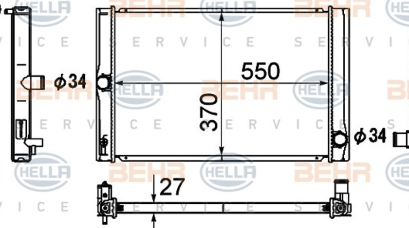 Radiator, racire motor (8MK376790151 HELLA) TOYOTA