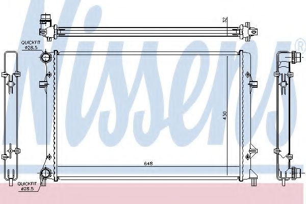 Radiator, racire motor AUDI A3 (8P1) (2003 - 2012) NISSENS 65307 piesa NOUA