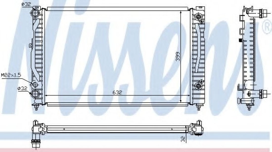 Radiator, racire motor AUDI A4 (8D2, B5) (1994 - 2001) NISSENS 60499 piesa NOUA