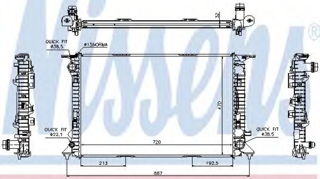 Radiator, racire motor AUDI A4 Allroad (8KH, B8) (2009 - 2016) NISSENS 60317 piesa NOUA