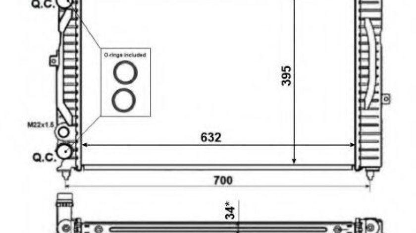 Radiator, racire motor AUDI A4 Avant (8D5, B5) (1994 - 2001) NRF 509504 piesa NOUA
