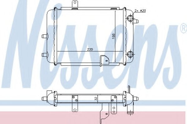 Radiator, racire motor AUDI A4 Avant (8ED, B7) (2004 - 2008) NISSENS 60363 piesa NOUA