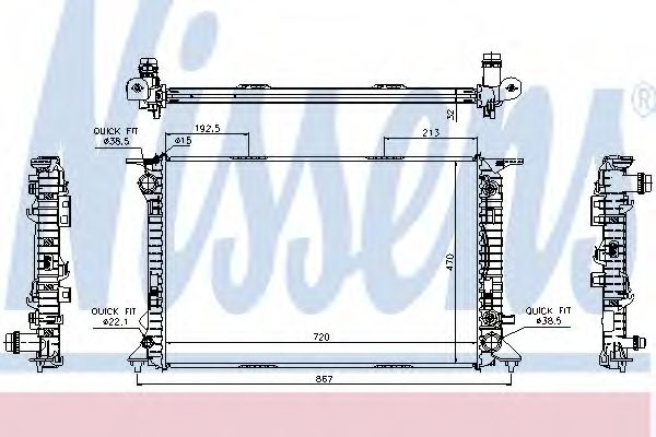 Radiator, racire motor AUDI A4 Avant (8K5, B8) (2007 - 2015) NISSENS 60318 piesa NOUA