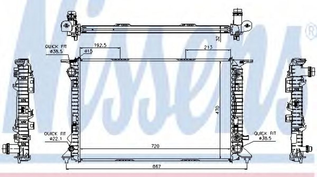 Radiator, racire motor AUDI A4 Avant (8K5, B8) (2007 - 2015) NISSENS 60318 piesa NOUA