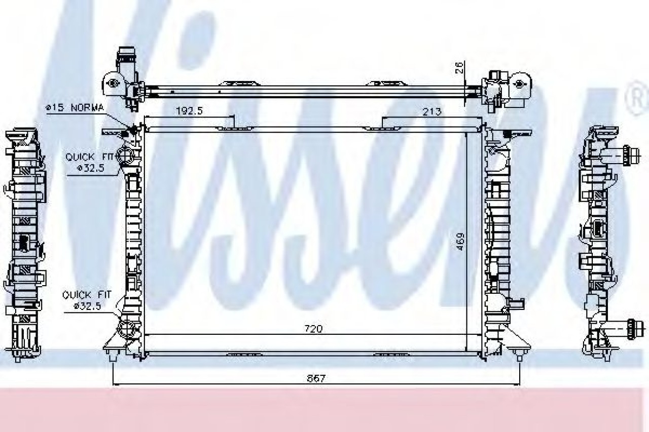 Radiator, racire motor AUDI A5 Cabriolet (8F7) (2009 - 2016) NISSENS 60323 piesa NOUA