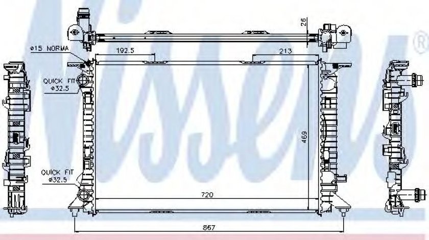 Radiator, racire motor AUDI A5 Cabriolet (8F7) (2009 - 2016) NISSENS 60323 piesa NOUA