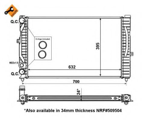 Radiator, racire motor AUDI A6 (4A, C4) (1994 - 1997) NRF 56127 piesa NOUA