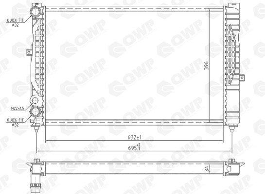 Radiator, racire motor AUDI A6 (4A, C4) (1994 - 1997) QWP WRA109 piesa NOUA