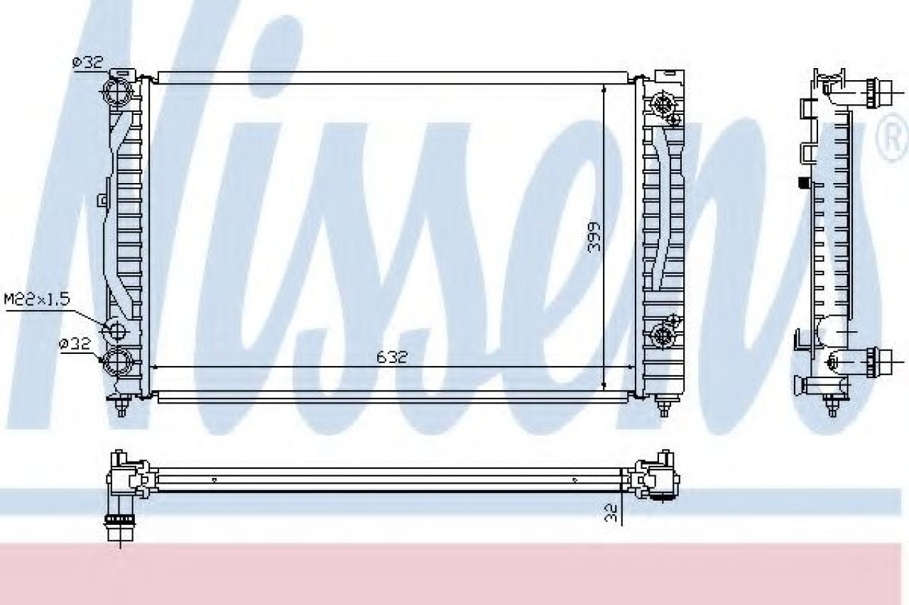 Radiator, racire motor AUDI A6 (4B2, C5) (1997 - 2005) NISSENS 60499 piesa NOUA