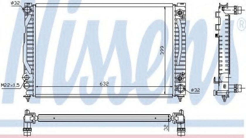 Radiator, racire motor AUDI A6 Avant (4B5, C5) (1997 - 2005) NISSENS 60498 piesa NOUA