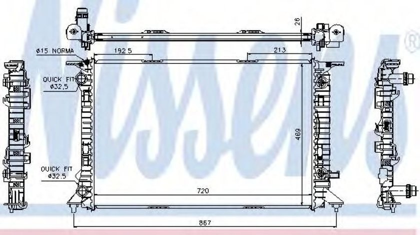 Radiator, racire motor AUDI A6 Avant (4G5, C7, 4GD) (2011 - 2016) NISSENS 60321 piesa NOUA