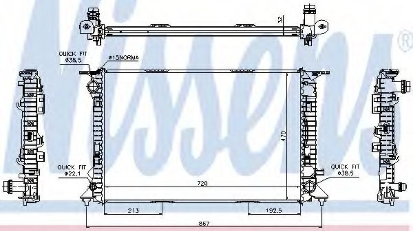 Radiator, racire motor AUDI A7 Sportback (4GA, 4GF) (2010 - 2016) NISSENS 60317 piesa NOUA