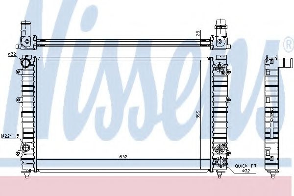 Radiator, racire motor AUDI A8 (4D2, 4D8) (1994 - 2002) NISSENS 60493A piesa NOUA