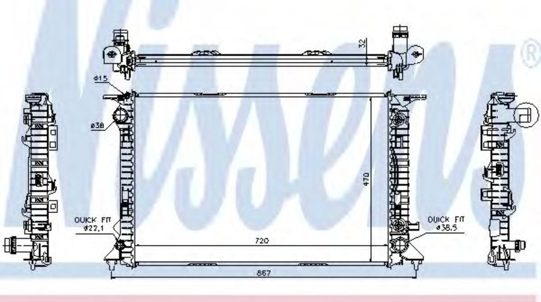 Radiator, racire motor AUDI Q5 (8R) (2008 - 2016) NISSENS 60324 piesa NOUA